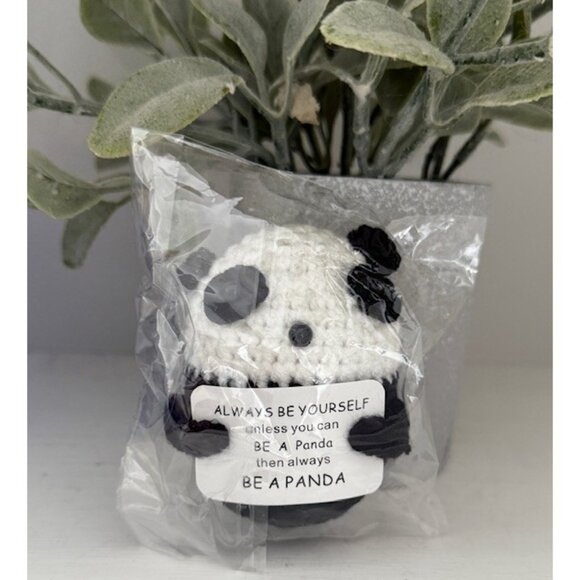 Panda Crochet toy Motivational Quote Panda Positive Always Be Yourself Unless Ne - Picture 1 of 7